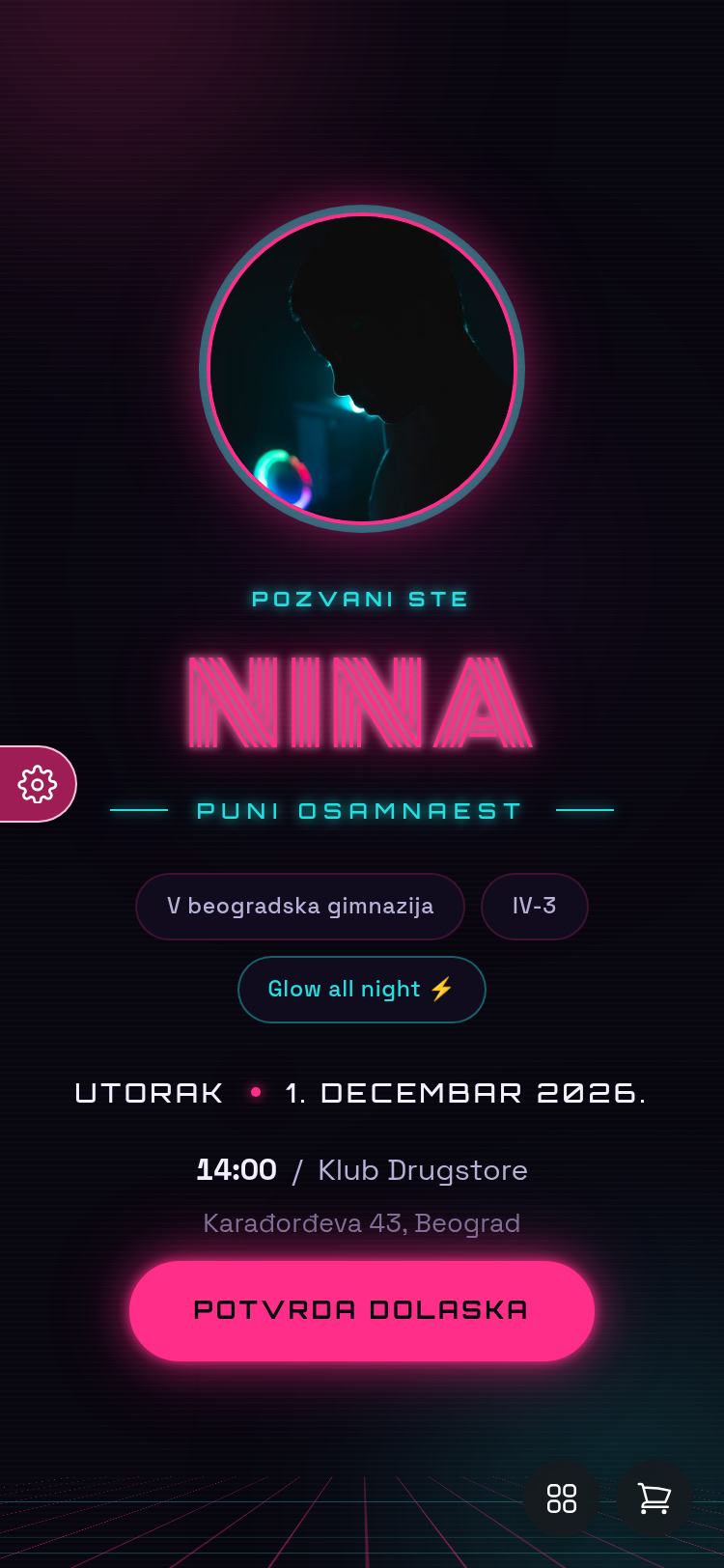 Pregled teme Neon Eighteen